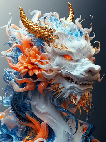 金色怒放花朵流体艺术