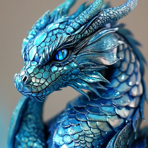 蓝色龙鳞喷射火焰