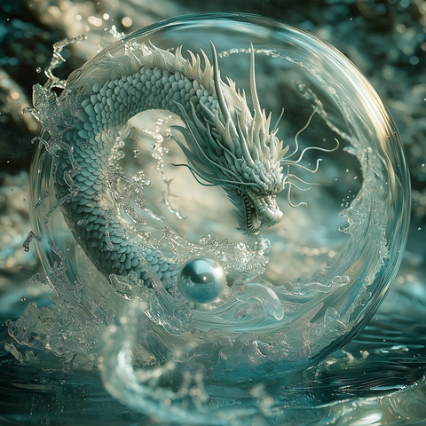 龙珠水波环绕水晶背景