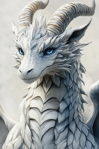 独角羊龙动漫风格插画