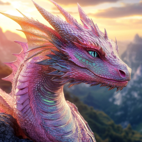 粉色虹彩蜻蜓映夕阳