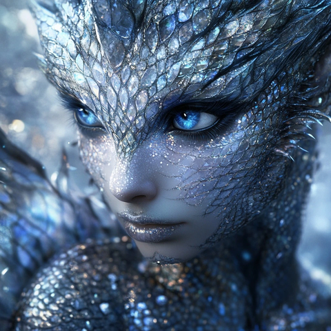 钻石银装仙女全身像