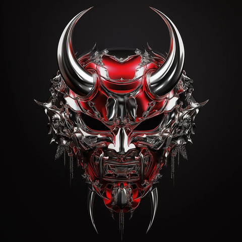 金属恶魔面具武士风格