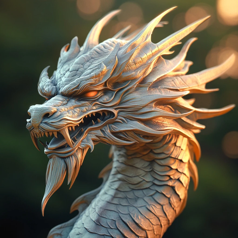 东方龙首夕阳阴影