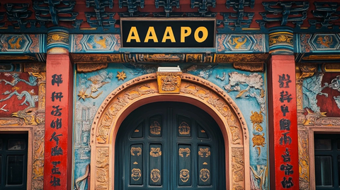 带有AAAPO字样的传统中式建筑门