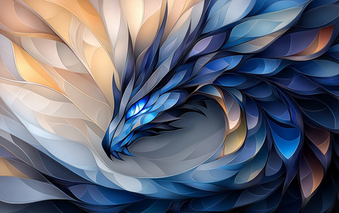 巨型光影龙翼抽象艺术