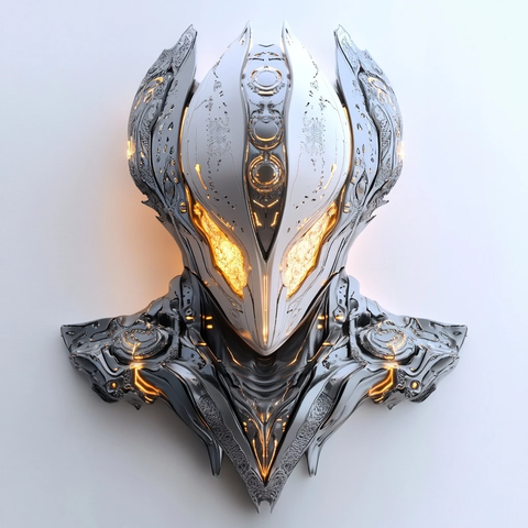 未来盔甲白色背景展示