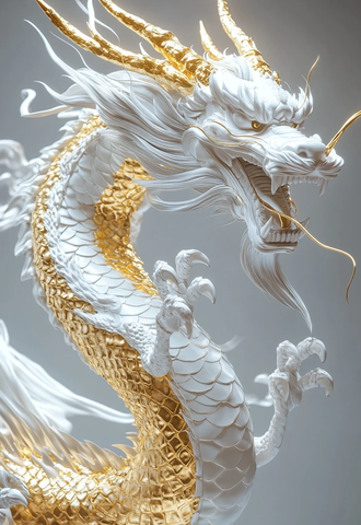 白金中国龙与小人类