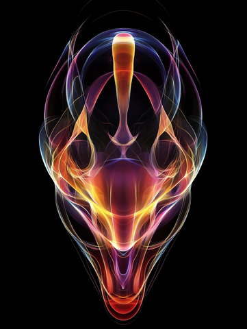 抽象人形动物融合脸部设计