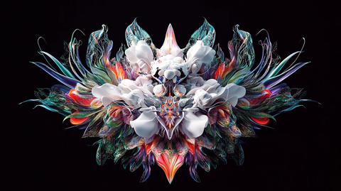 浮动抽象植物神圣几何