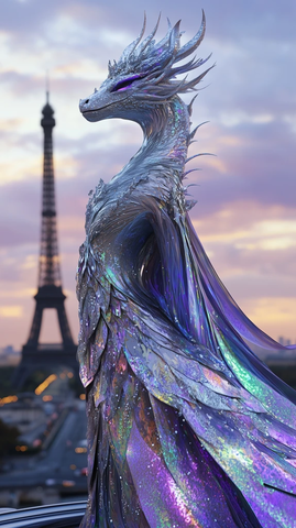 龙形投影晶体礼服