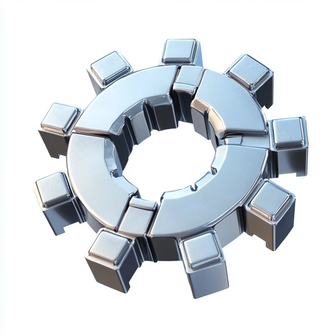 金属立方体齿轮图标