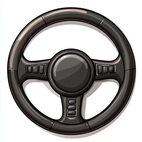 黑色方向盘矢量插画