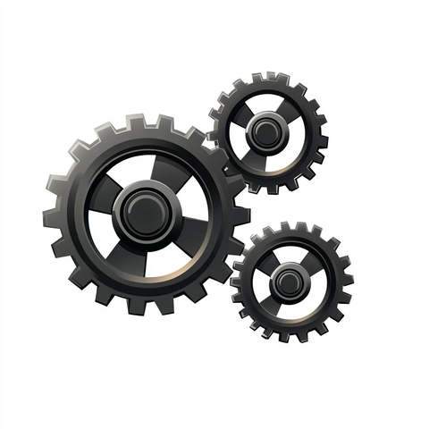 大型齿轮连接矢量图