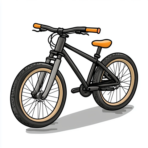山地自行车剪影插画
