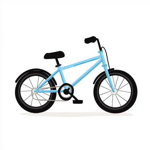 男孩自行车插画
