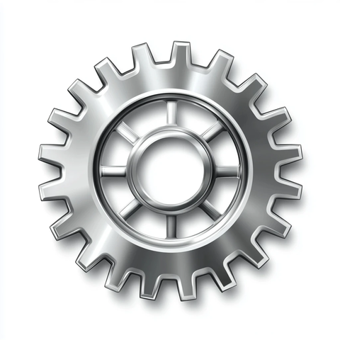 银色金属齿轮矢量图
