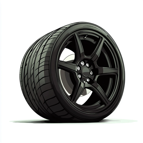 车轮胎合金轮毂侧面图