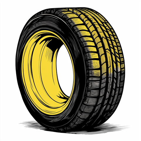 黄色轮胎线稿图