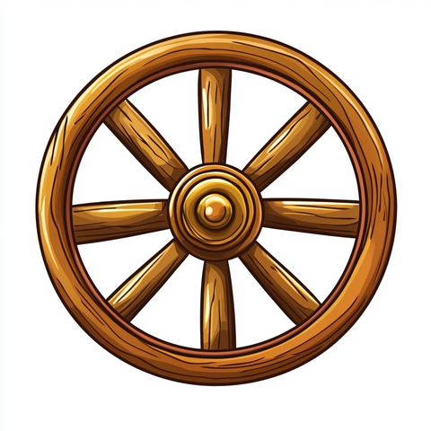 卡通风格车轮插画