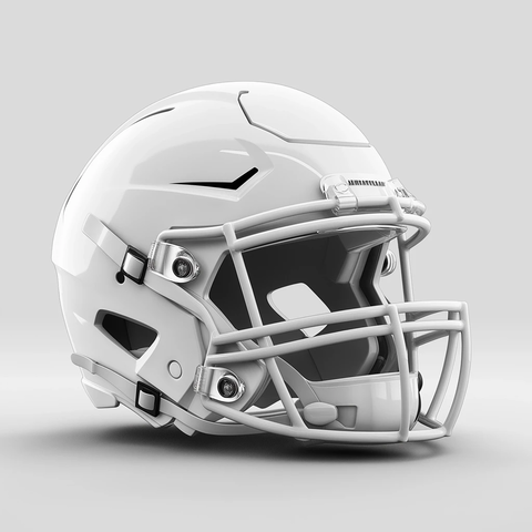 白色足球头盔倾斜视角