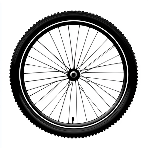 黑色山地车轮正面图