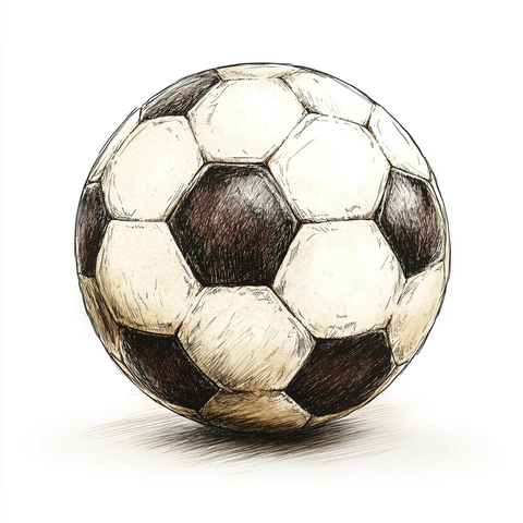 足球球体清晰结构线描