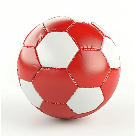红色白色足球低角度拍摄