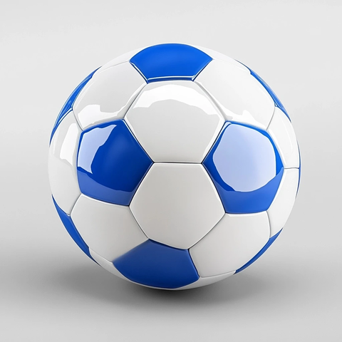 蓝色白色足球背景隔离