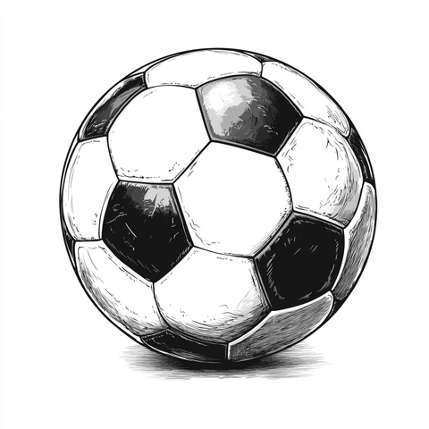黑白足球儿童插画