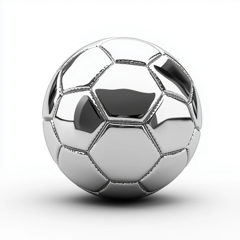 银色足球立体展示