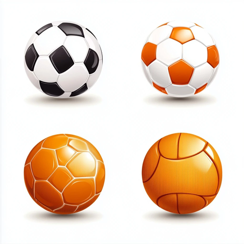 足球篮球棒球二维橙色图标