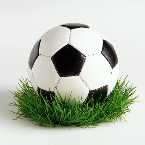 足球草地黑白皮球