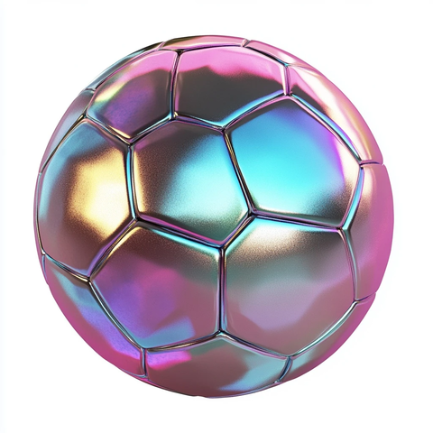 金属足球孤立白色背景