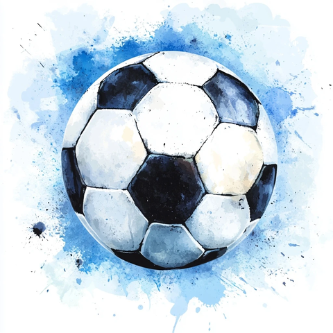 水彩足球无背景插画