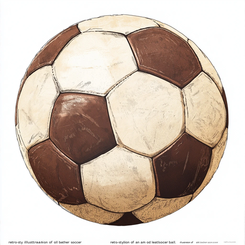 复古皮革足球插画设计
