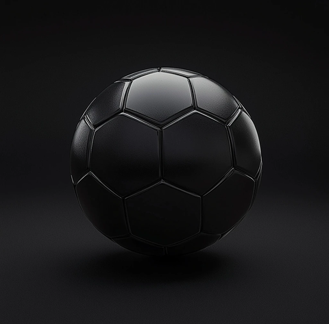 黑色足球高清渲染