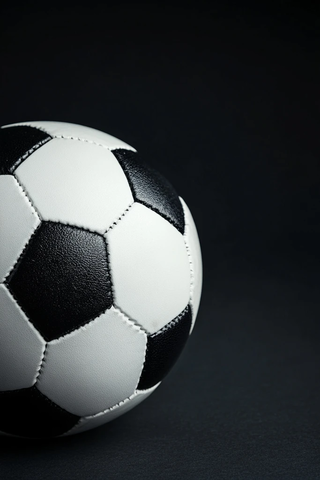 黑色白色足球暗背景