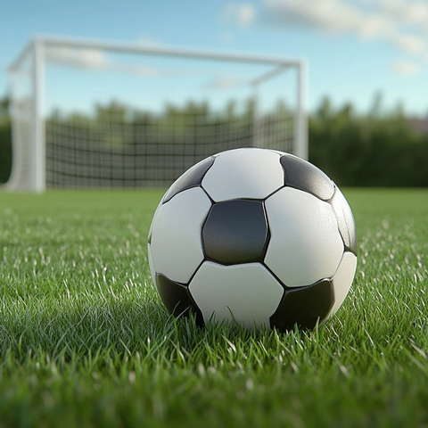 足球草地目标近距离特写