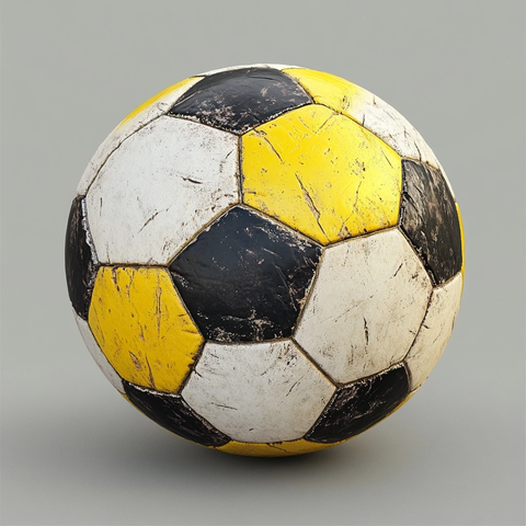 经典黑白黄足球照片