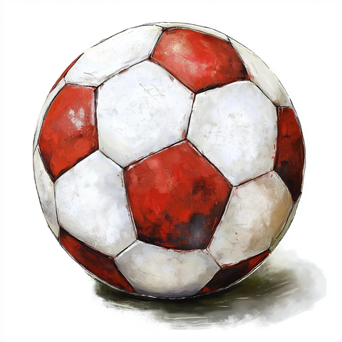 足球绘画插图特写