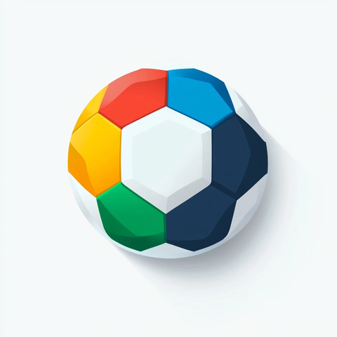 足球半球与彩色扇形结构