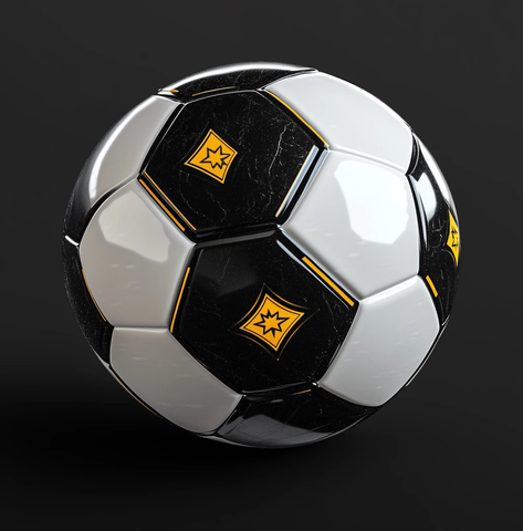 黑白足球双星标志设计