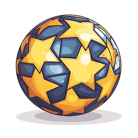 足球卡通设计星形图案