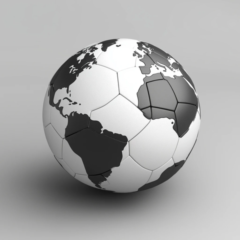黑白足球地球仪阴影效果