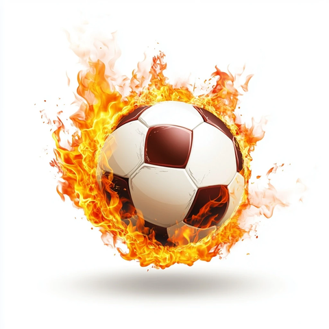 火焰足球孤立矢量图