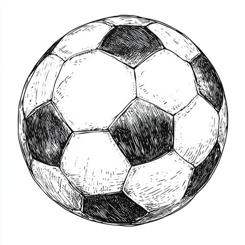 黑白足球简笔画