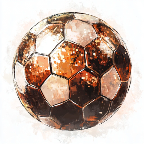 足球表面方格水彩效果