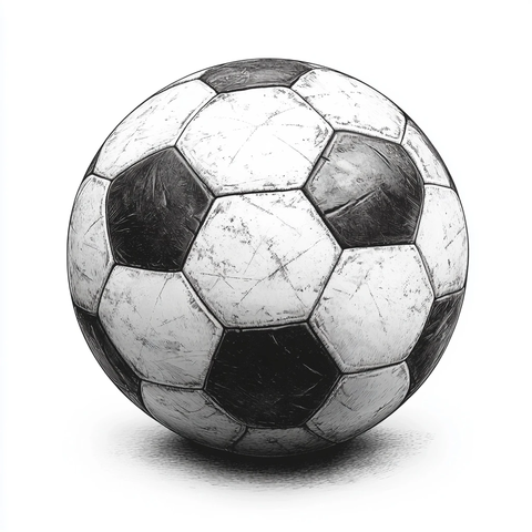 黑白足球球面图案特写