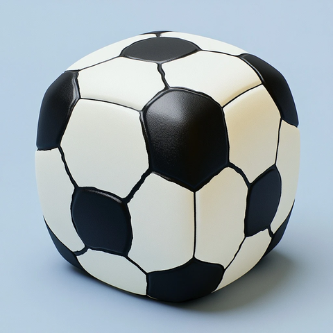 黑白足球图案橡胶立方体